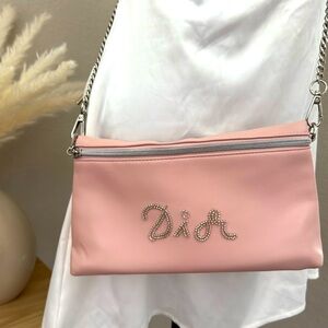 Pink Dior Designer Clutch Bag